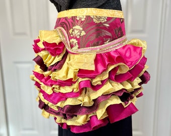 Burlesque Bustle - Magenta Gold - Burning Man - Tutu - Fairy - Steampunk - Edwardian - Victorian - Renaissance - Costume - Mardi Gras