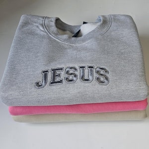 Jesus embroidered unisex sweatshirt,Christian faith embroidered hoody,bible verse crewneck sweater,scripture sweatshirt gift for christians