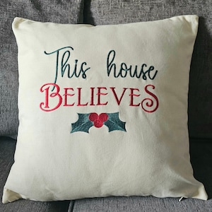 Embroidered christmas throw pillow cover,christmas home decor cushion pillow,christmas decor scatter pillow cover gift for christmas
