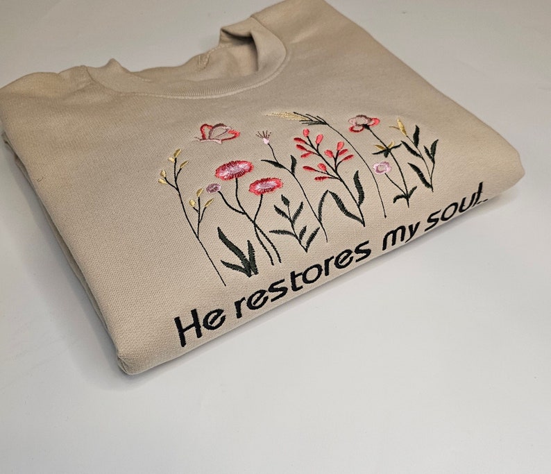Wildflower embroidered christian customised  crewneck sweatshirt