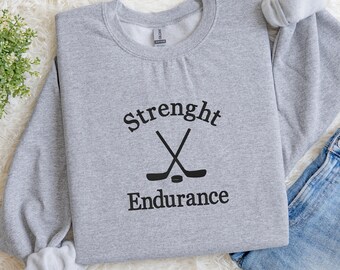 Embroidered Hockey Sweatshirt|Figure Skating Field Hockey Hoodie |Hockey lover Sport team Crewneck|Ice hockey Game team gift for him her