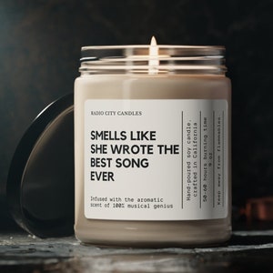 Musician Gifts, Smells Like She&#39;s Writing the Best Song Ever Candle, Gift for Musician, Musician Candle, Music Lover, Song Writer Candle