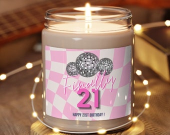 21st Birthday Gift for Her, 21st Birthday Gift, 21st Birthday Candle, Disco Birthday, Finally 21, Funny Birthday Gift, Scented Soy Candle