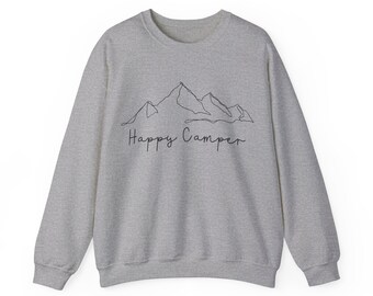 Happy Camper Mountains- Sudadera unisex Heavy Blend™ con cuello redondo