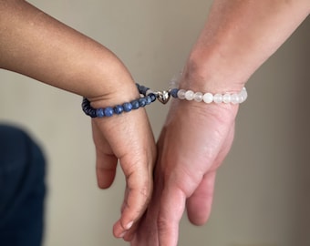 Magnetic Heart Bracelet Sets, Couples Bracelets, Parent and Child Bracelets, Friendship bracelet set, Gifts for Daughter/Son/Wife/Husband