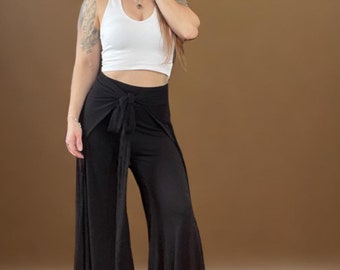 【eaphi】wrap design button slacks Artistry Wrap Pant, Palazzo Wrap Pants, Boho Pants, Beach