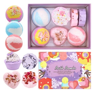 Spa Bubble for Women | Bath Bombs | 7Pcs Special Shape Bath Bombs | Gift Set with Essential Oils | Luxurious bath bombs