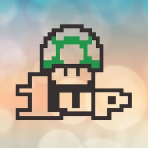 1Up Mario Bros für Schneidemaschinen, sofortiger digitaler Download svg pdf dxf png eps studio3 cdr