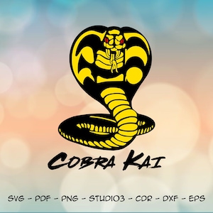 Cobra Kai voor snijmachines, direct digitaal downloaden svg pdf dxf png eps studio3 cdr