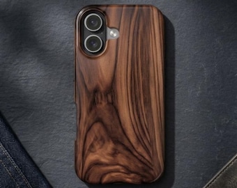 Funda para iPhone con diseño de vetas de madera de nogal / Funda resistente para teléfono / Diseño de funda para teléfono Woodend
