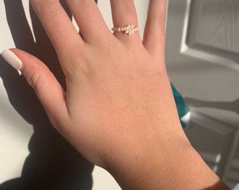 Anillo flor rosa