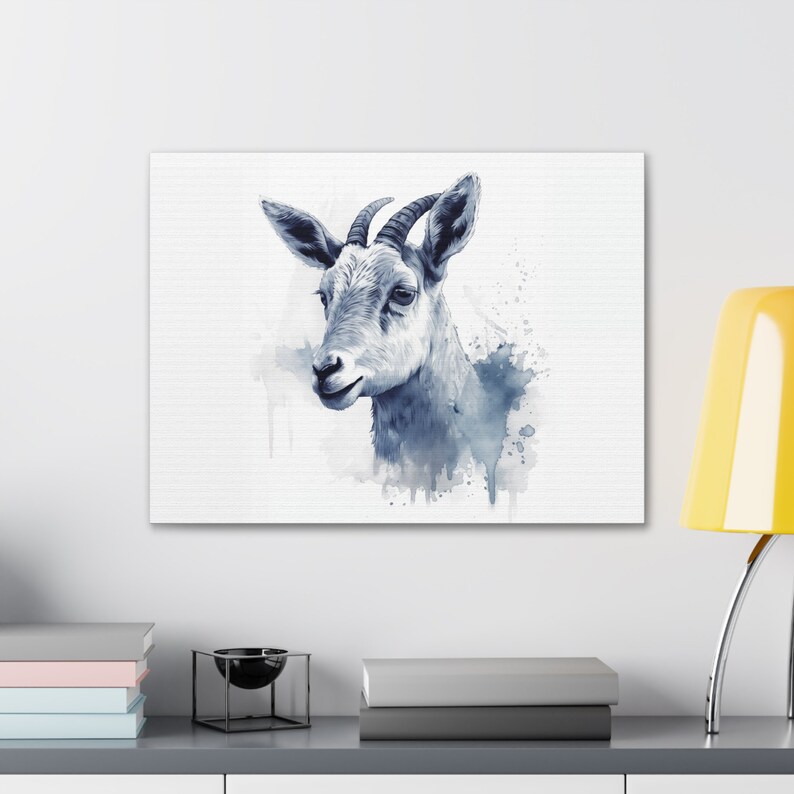 Farm Animal, Goat, Wall Art, Watercolor, Painting, Canvas Print, Wall Decor, Home Decor, Wall