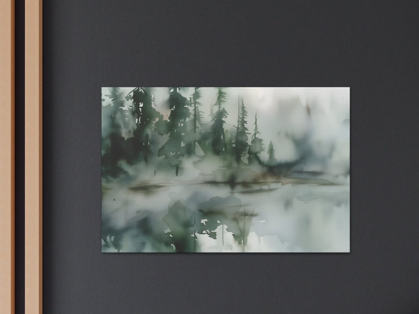 Forest Fog, Wall Art, Watercolor, Painting, Canvas Print, Wall Decor