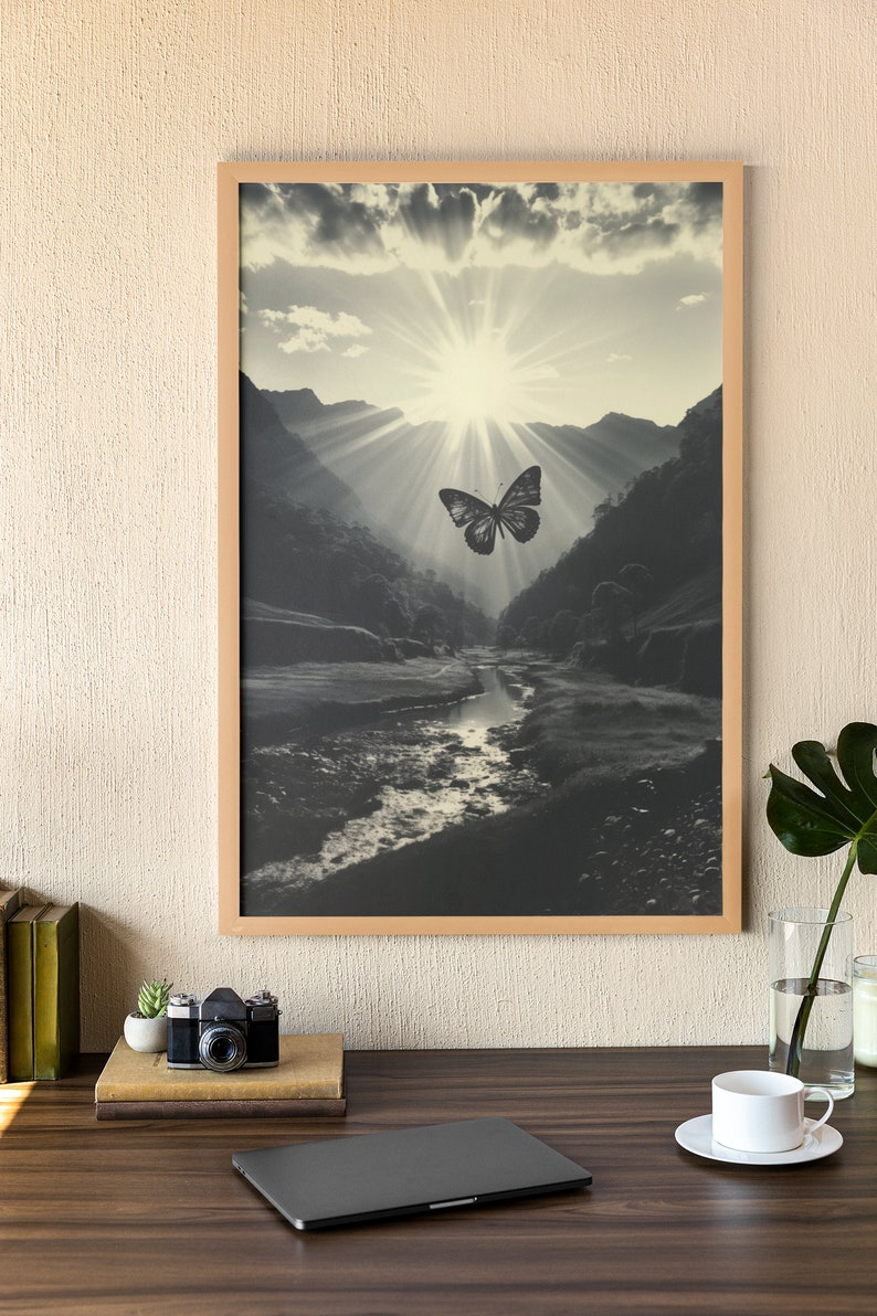 Butterfly, Wall Art, Landscape Art, Digital Print, Digital Download Art