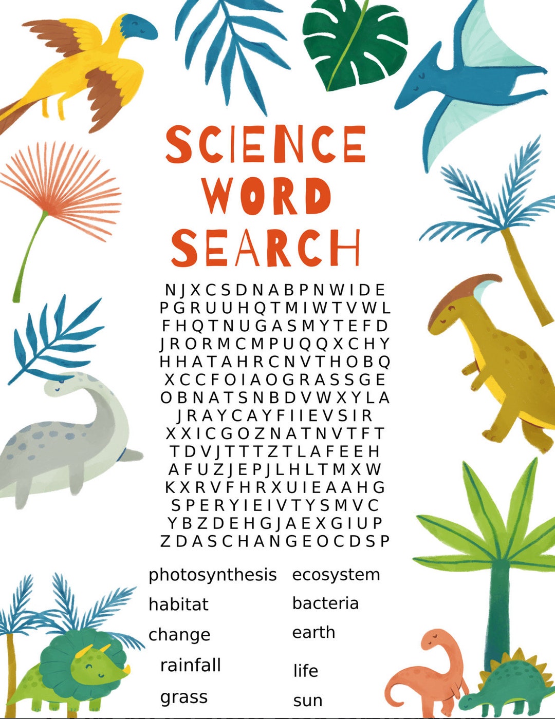 Childrens Digital/printable Word Search - Etsy