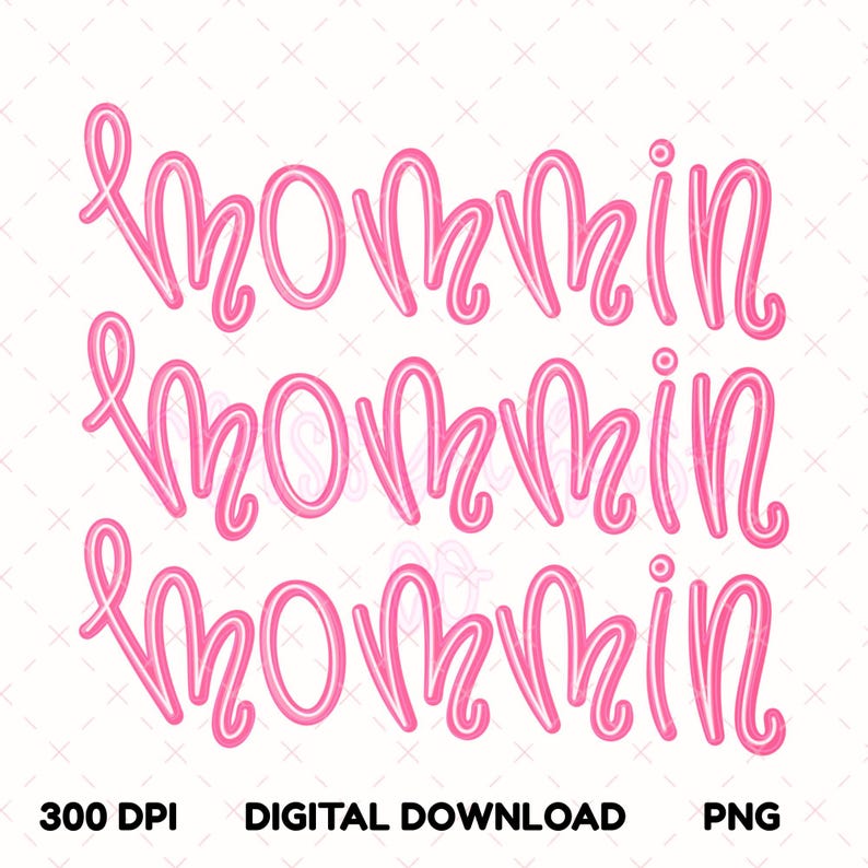 Mommin PNG, Retro Mama PNG, Pink Blue Polka Dot Sublimation Design ...