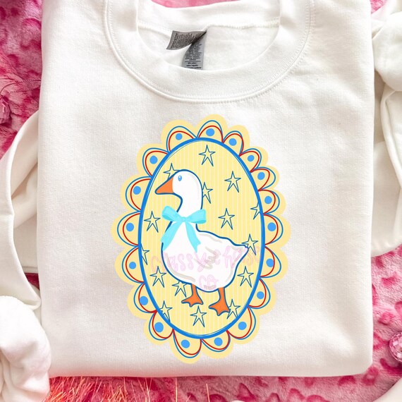 Vintage Coquette Goose Png, Preppy Star Goose Png, Girly Png, Trendy Png, Dainty Duck Png, Retro Goose Png, Boutique Style Png