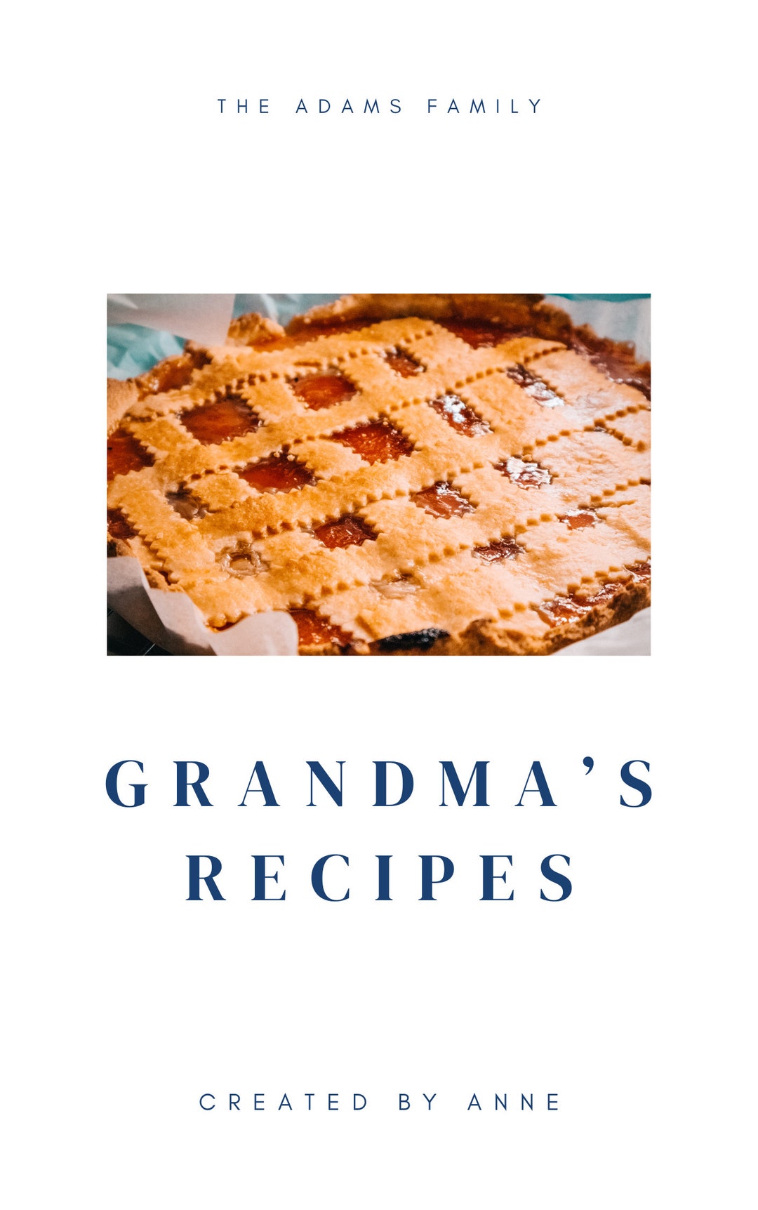 Editable Family Recipe Book Simple, Modern Design Family Heirloom Editable Family Recipe Book Simple, Modern Design Family Heirloom