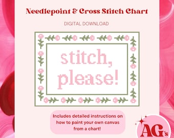 Stitch, Please! Needlepoint Chart, Grand Milliennial Needlepoint Chart