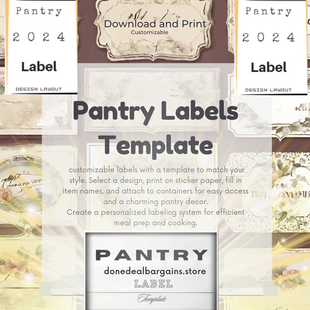Customizable Rectangular Kitchen Pantry Label Sheet Sleek ...