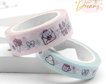 Endless love, hand painted washi tape planner tape, cute journaling japanese washi planning tape kawaii stationery, work gifts ideas for her