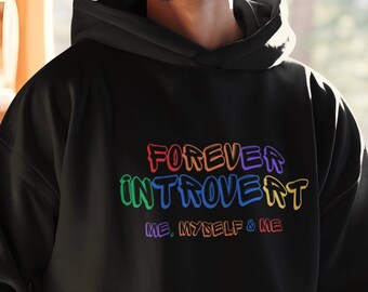 Hoodie, Forever Introvert  | Unisex, Hooded Sweatshirt, Medium-Heavy