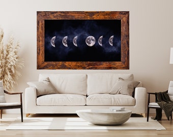 Phases of the Moon Wall Art for office, bedroom and living room | Selenophile Wall Art | ThePrintedHubStudio Prints