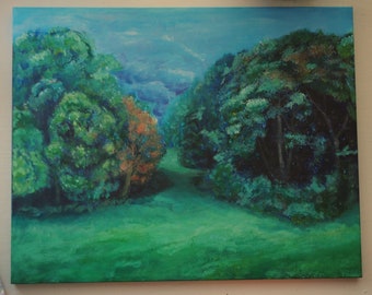 Original 16in x 20in Landscape Acrylic on Canvas Impressionist Painting