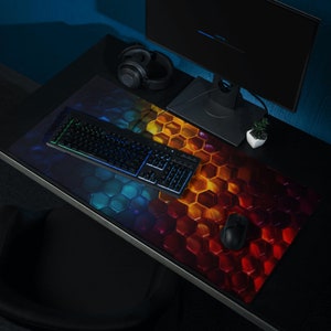 Honeycomb Maus Pad, 3 Größen, Geschenk für Sie und Ihn, hochwertiger Druck für Gamer und Büroangestellte, XL bis Klein