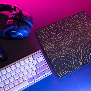 Topografische Karte Maus Pad, 3 Größen, Geschenk für Sie und Ihn, hochwertiger Druck für Gamer und Büroangestellte, XL Groß bis Klein