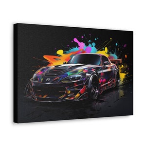 Madza rx7 Canvas Wrap, Car Enthusiast Wall Art, Automotive Home Decor, Racing Fan Gift, Garage Decoration, Car Lover Gift Idea