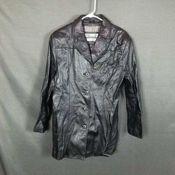Pelle Studio Wilsons Leather Black Coat Button Do… - image 1