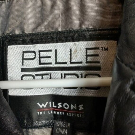Pelle Studio Wilsons Leather Black Coat Button Do… - image 6