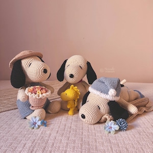 Snoopy Combo (Traditional, Sleepy and Gardener) – Amigurumi Crochet Pattern | by @tecendomaria