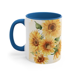 Sunny Sunflower Accent Coffee Mug, 11oz