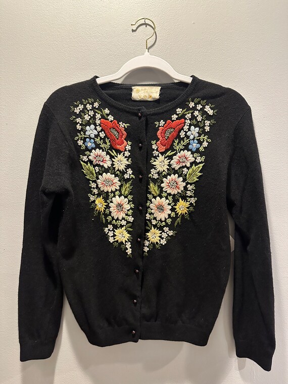 Vintage black embroidered sweater - image 6