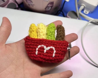 Handcrafted Mini French Fry Coin Purse