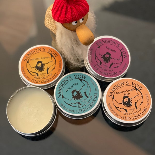 Samson's Vow Beard Butter -  Balm with Premium Butters and Oils, Leave-in Conditioner, Essential Oil Scents