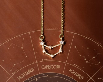 Personalized Zodiac Constellation Necklace, Minimalist Celestial Gift for Her, Mother's Day Gift , Astrology Jewelry, Aries Necklace
