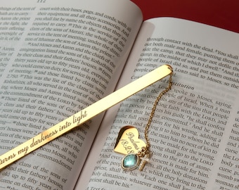 Personalized Bible Verse Bookmark Custom Engraved Metal Bookmark Christian Gift Baptism Confirmation Book Lover Gift for Her Him Birthstone