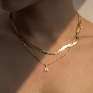 Collar con inicial de letra pavé con piedra de nacimiento, joyería personalizada, collar personalizado, regalo de joyería para ella, collar con nombre personalizado
