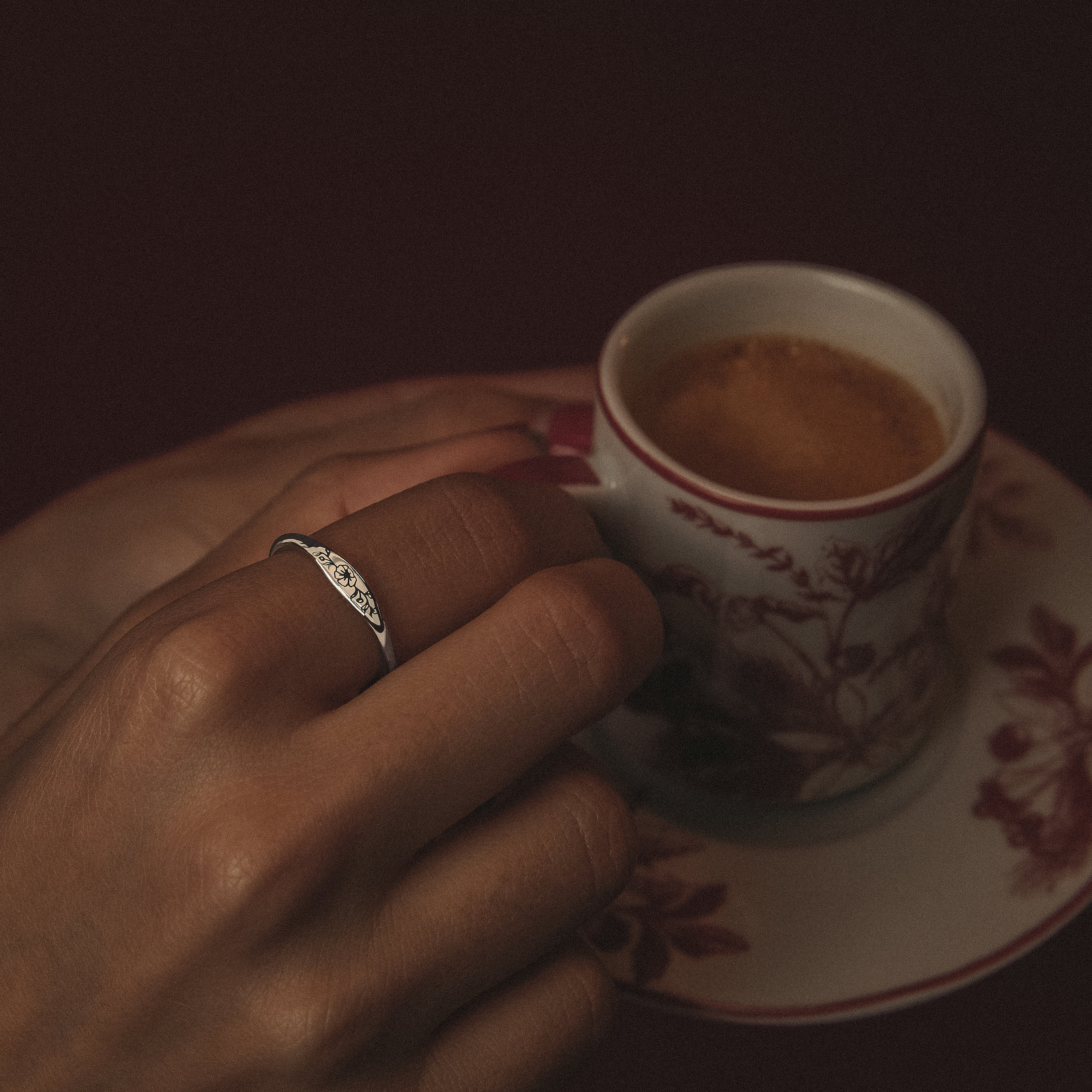 Dainty Birth Flower Ring Personalized Jewelry Ring for Her Birthday Gift Lavender Anniversary Gift Ring for Her Silver Rings Christmas Gift
