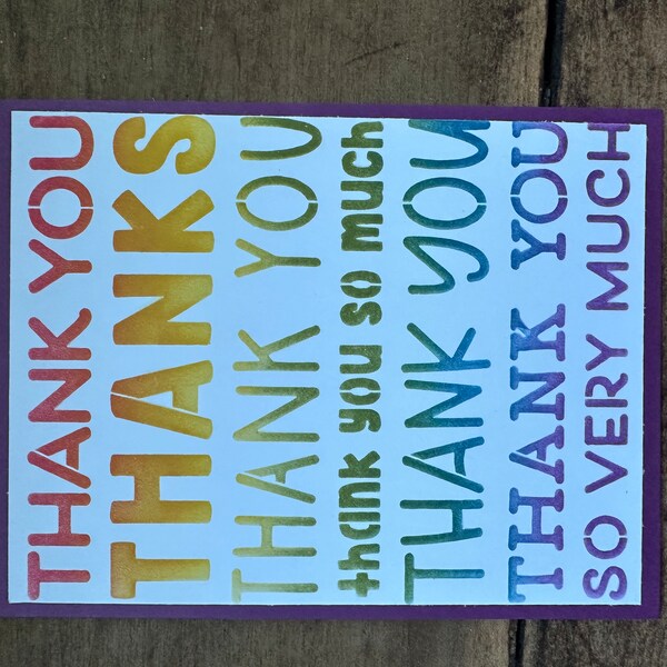 Indulge in the joy of giving with our handmade Multi-Colored Thank You Card!