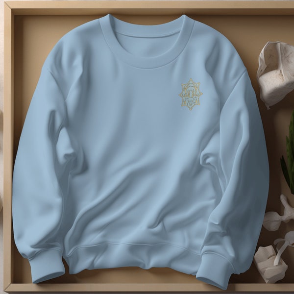 Embroidered Aqua deer Sweatshirt | Embroidered Anime Shirt | Anime Shirt | Embroidered Shirt | Embroidered Hoodie | Anime Tee