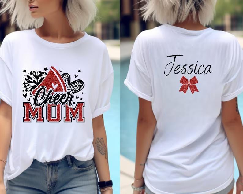 "Sun In My Cheer Mom Era" Graphic Tee - Women's Casual Cotton Blend T-Shirt For Game Day