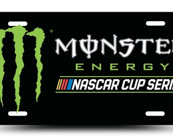 Monster Energy NASCAR Cup Series Aluminum License Plate, Racing Auto Decor