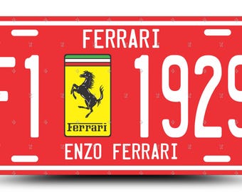Enzo Ferrari Racing License Plate, Italian Supercar Aluminum Auto Decor