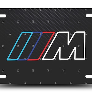 M Power Carbon Fiber License Plate, Neon Outline Auto Decor, Euro Racing Accessory