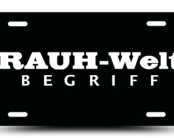 Rauh Welt Begriff Aluminum License Plate, Custom Porsche Widebody Vanity Plate, JDM Garage Art