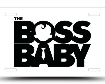 The Boss Baby Aluminum Vanity Plate, Kids Room Decor, Nursery Sign, Novelty Car Plate
